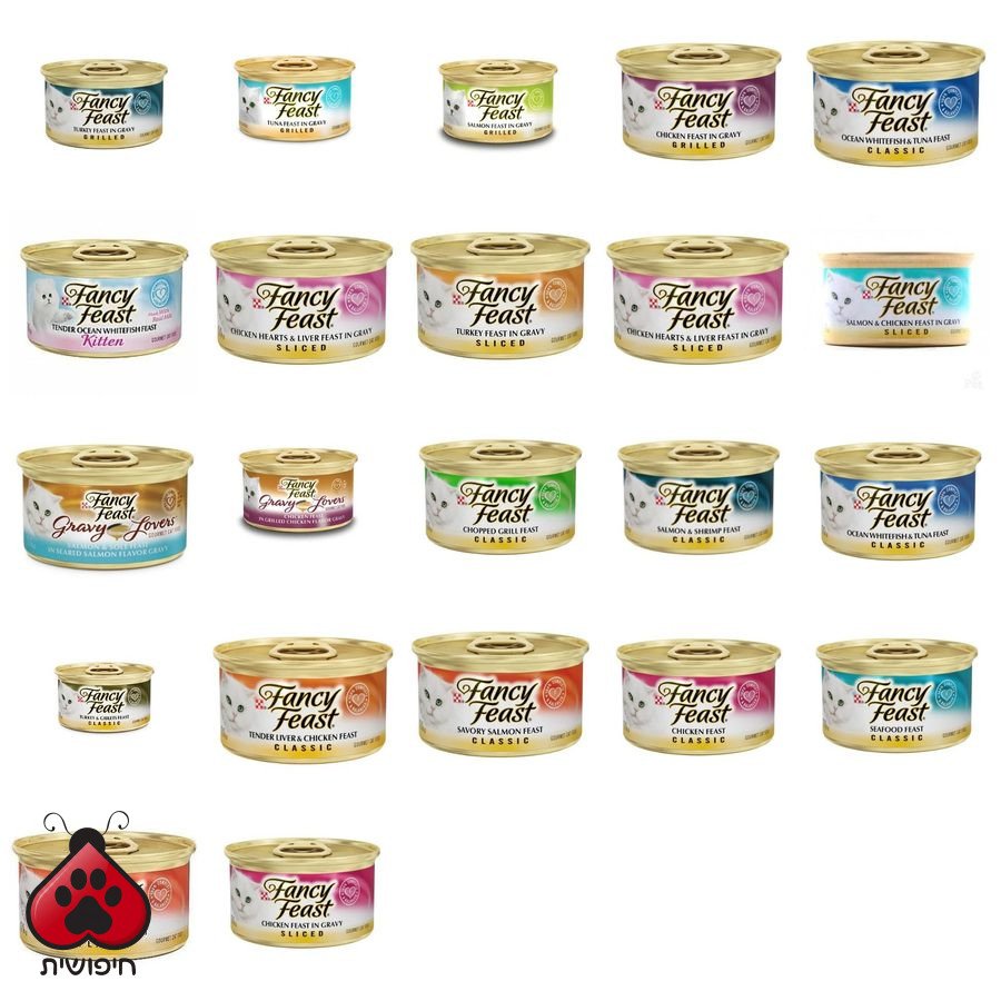 פנסי מעדני שימורים לחתול – מגוון טעמים · Fancy Feast