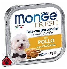 מעדן לכלבים מונג' פרש פטה נתחי עוף 62 Monge