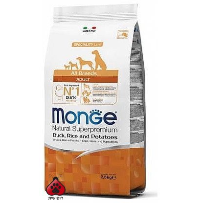 מונג' ברווז אורז ותפו"א 12 ק"ג Monge