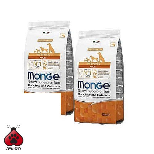דיל 2 יח' מונג' ברווז לכלב 12 ק"ג Monge
