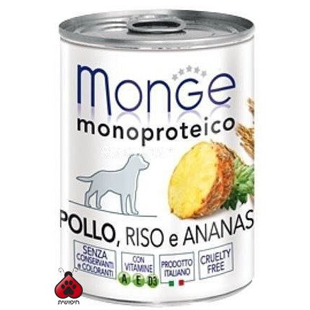 מונג' פרוט עוף ואננס לכלב 400 גרם Monge