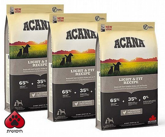 דיל 3 יח' אקאנה לייט לכלב 11.4 ק"ג Acana