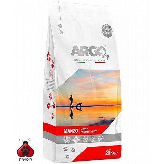 ארגו מזון פרימיום לכלבים בוגרים בקר 20 ק"ג ARGO