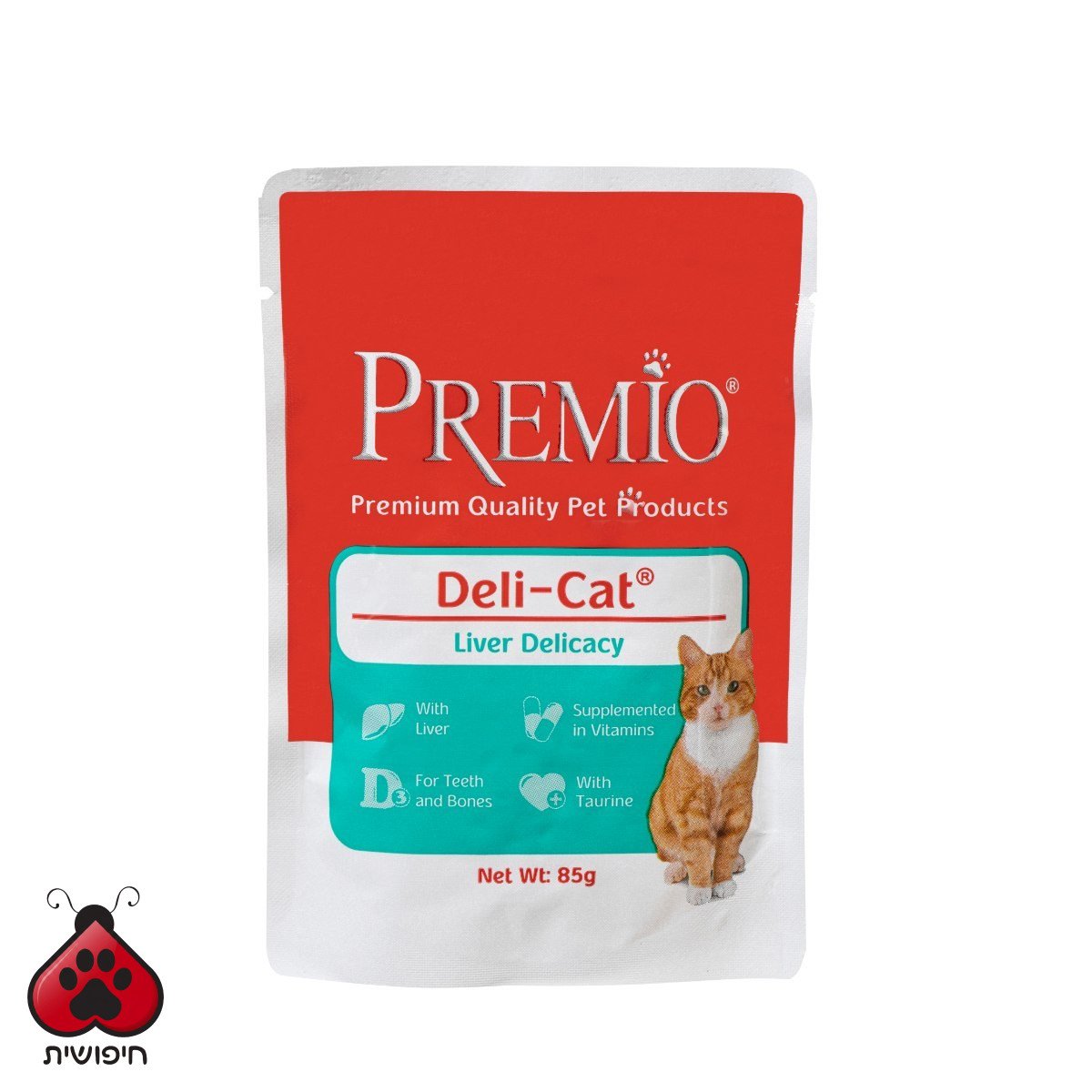 פרמיו פאוץ' כבד ברוטב לחתולים בוגרים 85 גרם · Deli-Cat Liver