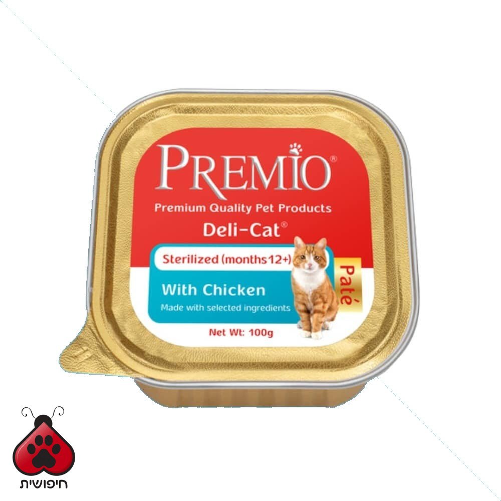 פרמיו מעדן פטה לחתול סטרילייזד – עוף 100 גרם Premio