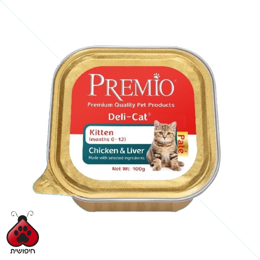 פרמיו מעדן פטה לחתול גור – עוף וכבד 100 גרם Premio