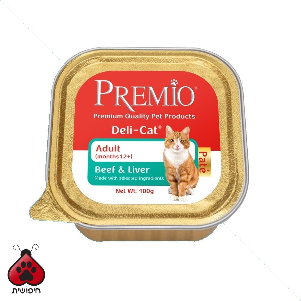 פרמיו מעדן פטה לחתול – בקר וכבד 100 גרם Premio