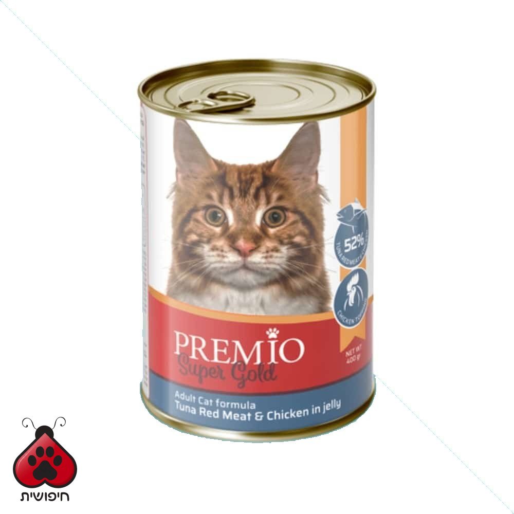 פרמיו סופר גולד טונה אדומה ועוף בג'לי 400 גרם Premio