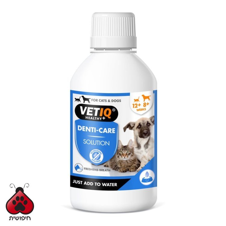 מי פה רפואי לכלבים וחתולים 250 מ"ל VETIQ