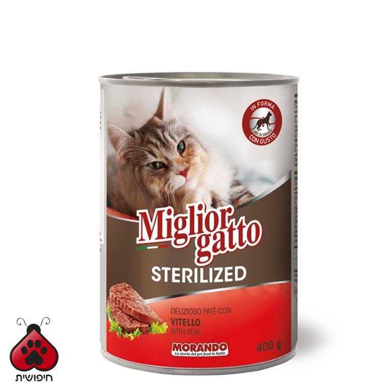 שימורים לחתול מסורס,Miglior Gatto, פטה בטעם עגל 400 גרם
