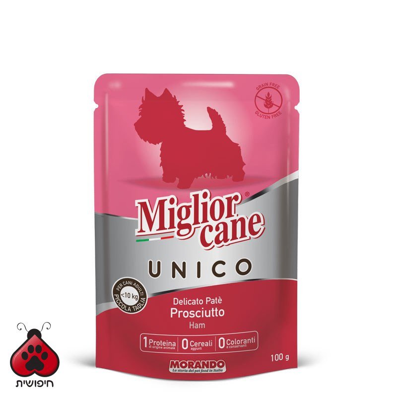 פאוץ' לכלב, Miglior Cane Unico פטה חזיר 100 גרם