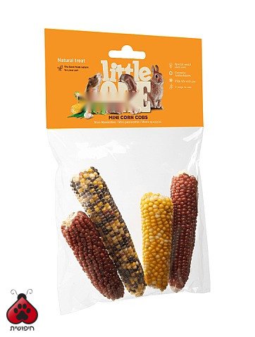 ליטל וואן חטיף מיני קלחי תירס למכרסמים 130 גרם