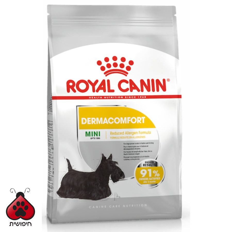 מזון לכלב עם בעיית עור מגזע קטן – Royal Canin mini dermacomfort