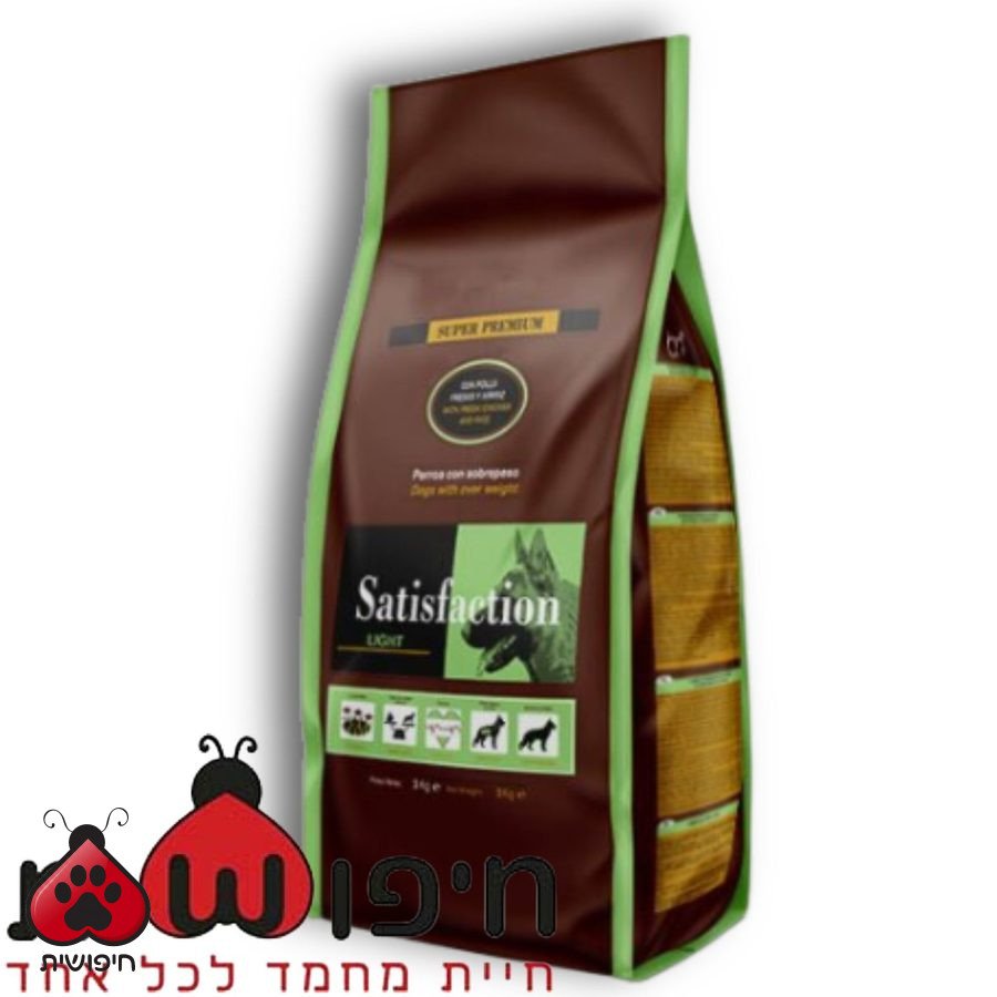 סטיספקשן בוגר לייט, אוכל לכלב בוגר דל קלוריות – Satisfaction Light