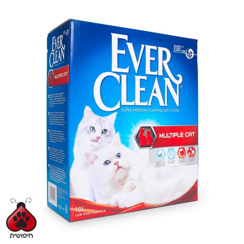 אבר קלין מולטיפל קאט 10 ליטר – Ever Clean Multiple Cat מבצע 4+1 חינם מומלץ