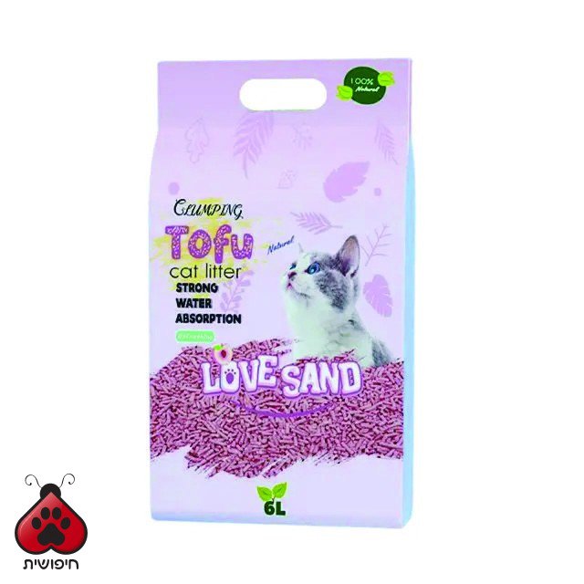 לאב סנד חול טופו לחתולים אפרסק 6 ליטר LOVE SAND