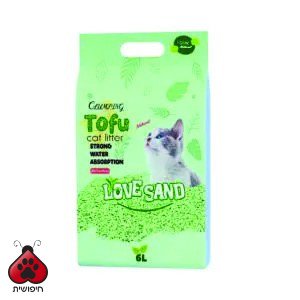 לאב סנד חול טופו לחתולים תה ירוק 6 ליטר LOVE SAND