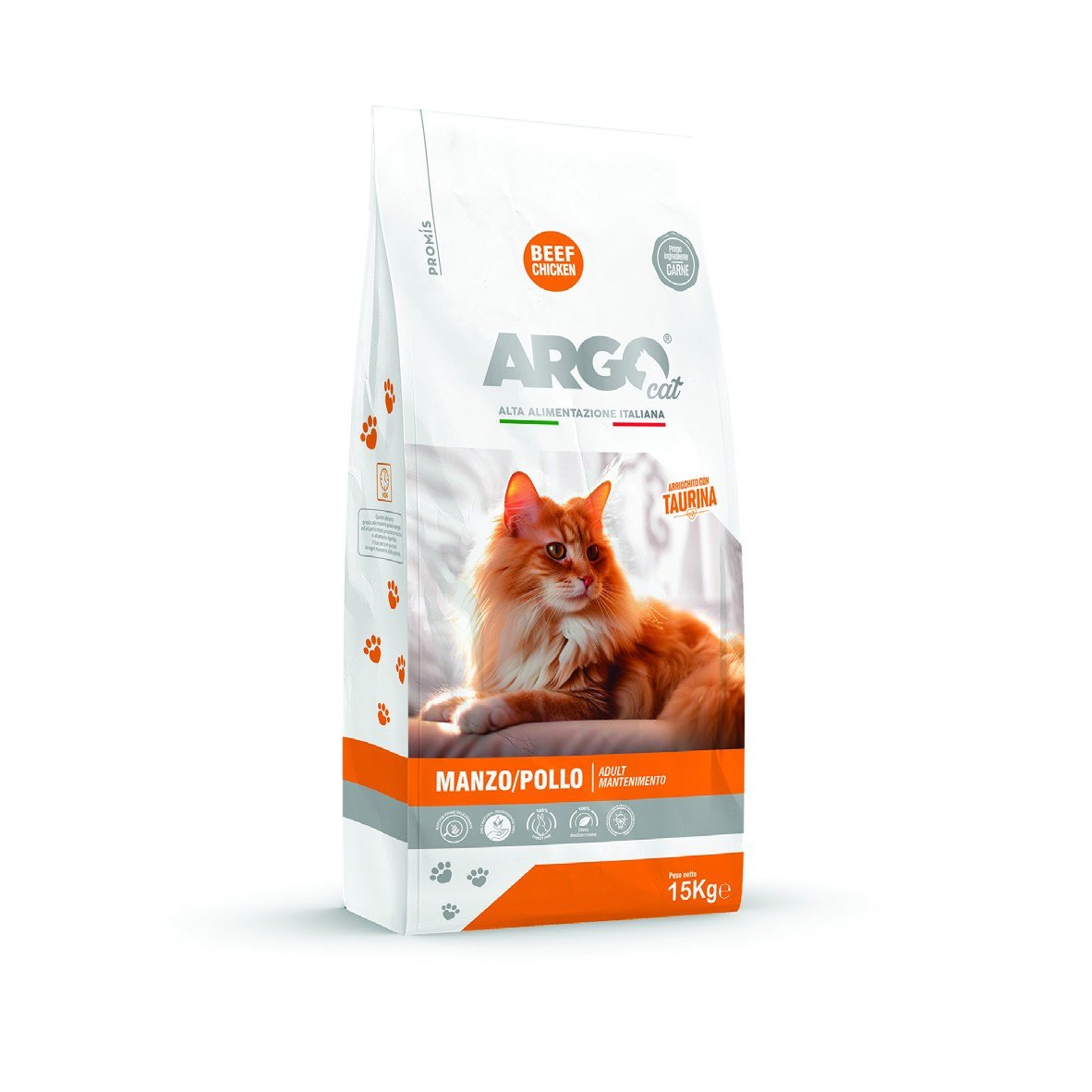ארגו מזון לחתולים בוגרים בקר ועוף 15 ק"ג ARGO