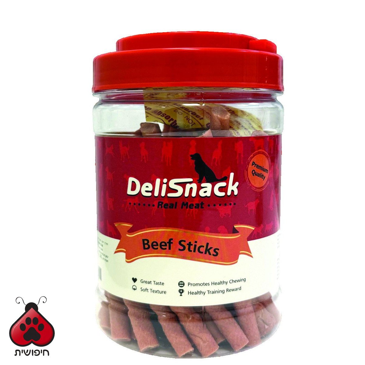 דליסנק חטיף בצנצנת מקלות בקר 400 גרם DELISNACK