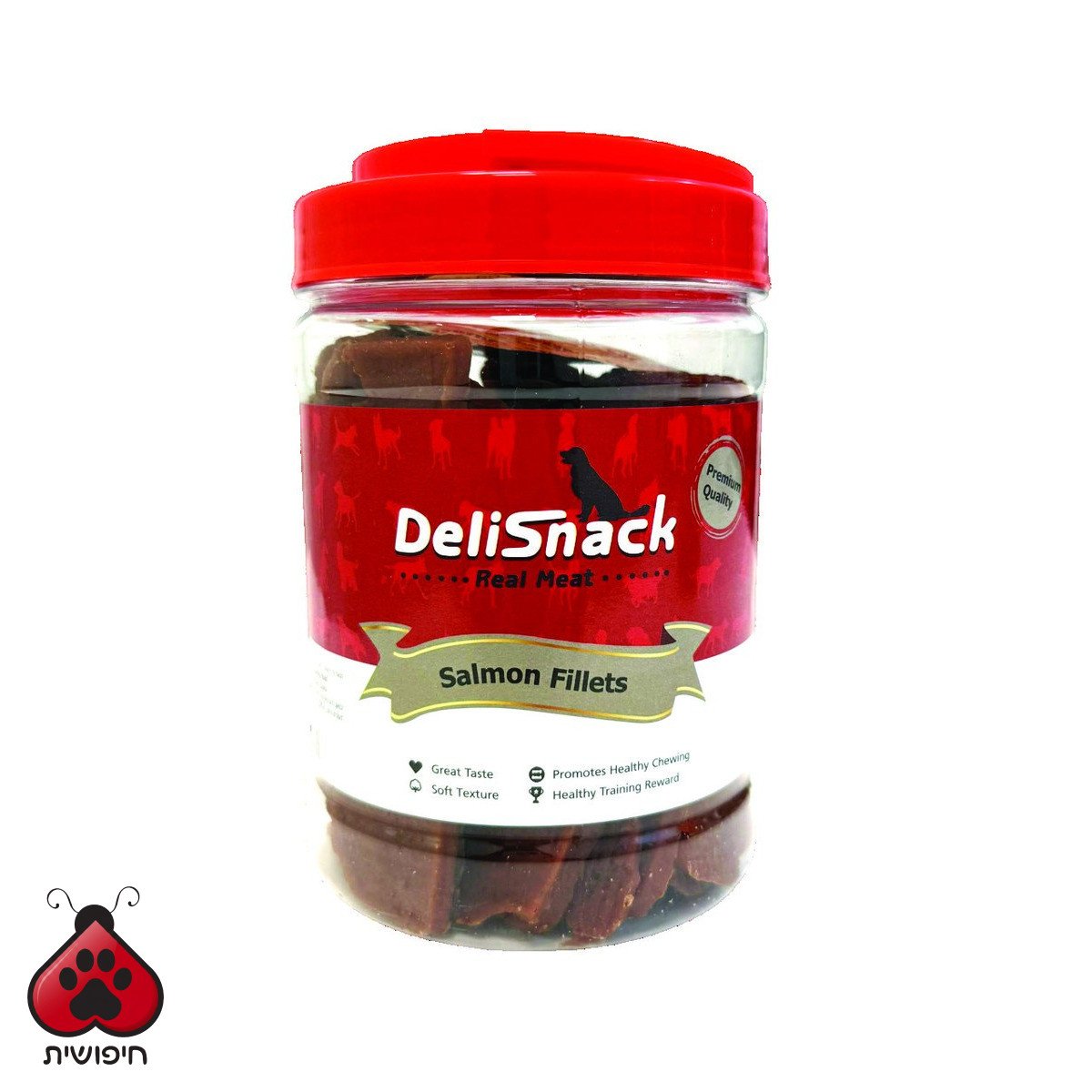 דליסנק חטיף בצנצנת פילה סלמון 400 גרם DELISNACK