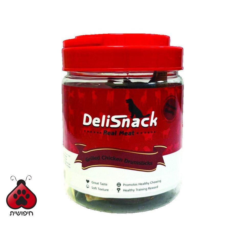 דליסנק חטיף בצנצנת שוקי עוף בגריל 350 גרם DELISNACK