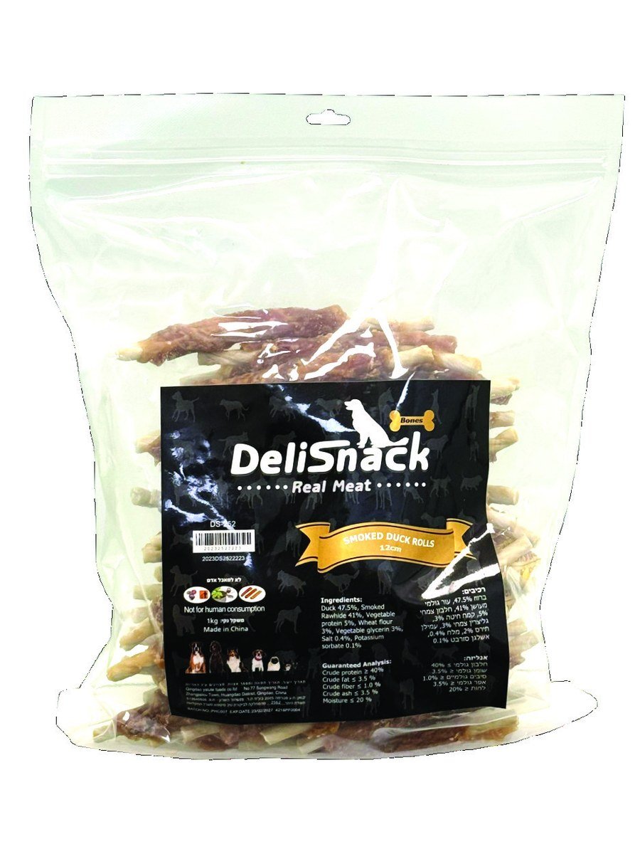 דליסנק עצמות רול עטופות ברווז 12 ס"מ 1 ק"ג DELISNACK